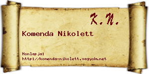 Komenda Nikolett névjegykártya